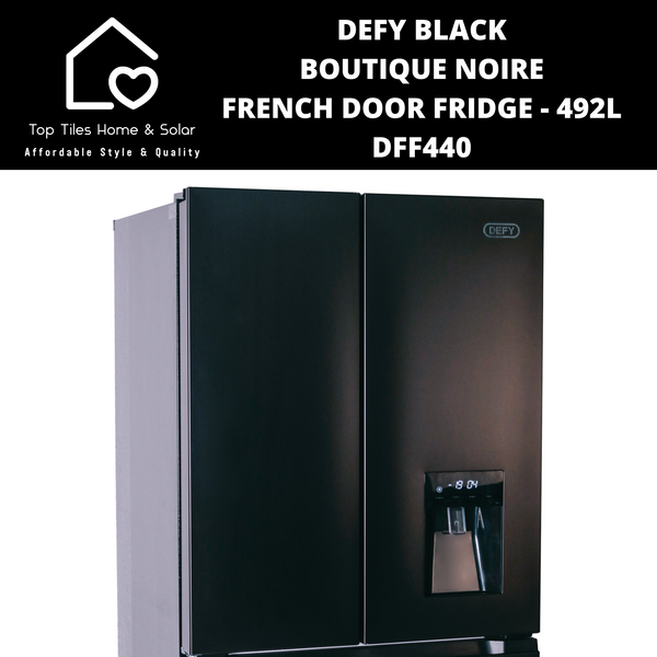 Defy Black Boutique Noire French Door Fridge - 492L DFF440