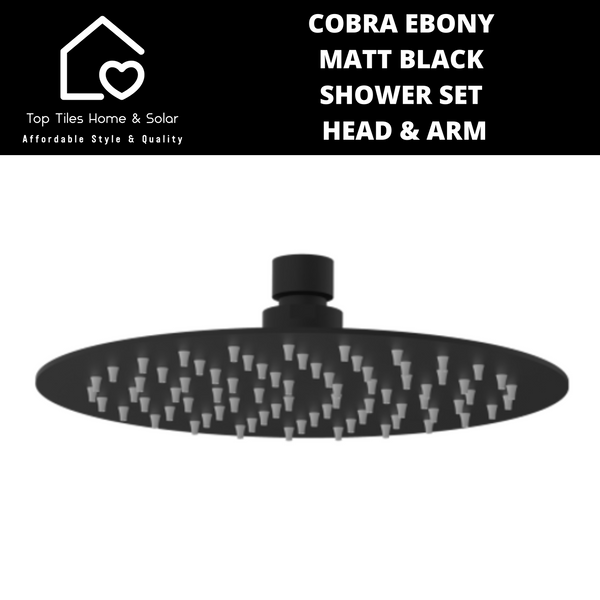 Cobra Ebony Matt Black Shower Set - Head & Arm