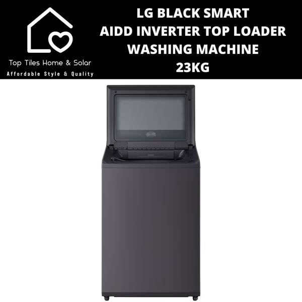 LG Black Smart AIDD Inverter Top Loader Washing Machine - 23kg