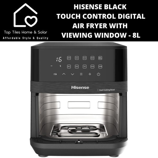 Hisense Black Touch Control Digital Air Fryer with Viewing Window - 8L