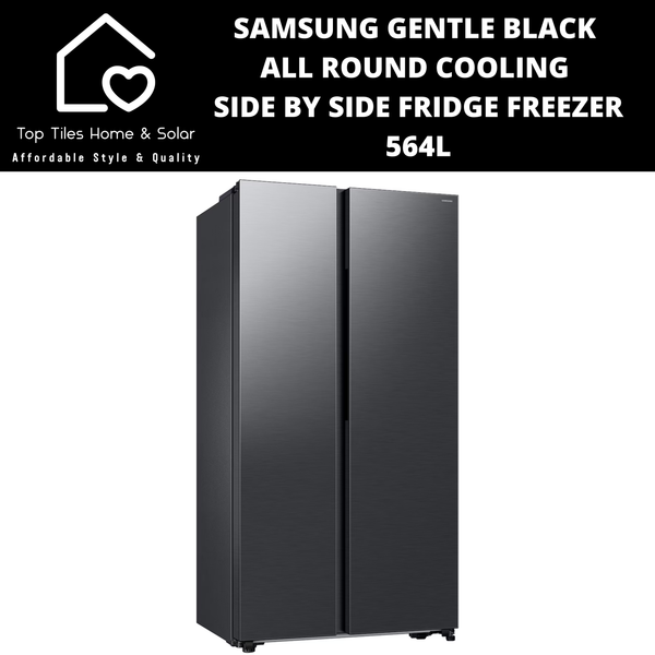 Samsung Gentle Black All Round Cooling Side by Side Fridge Freezer - 564L