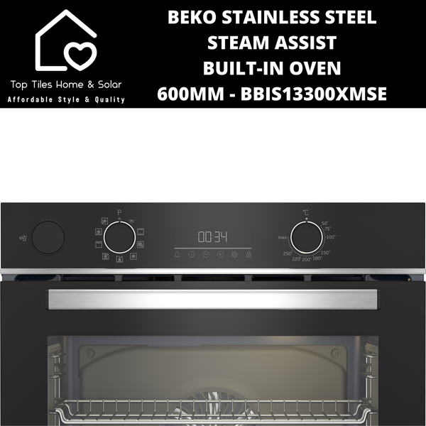 Beko Stainless Steel Steam Assist Built-in Oven - 600mm BBIS13300XMSE