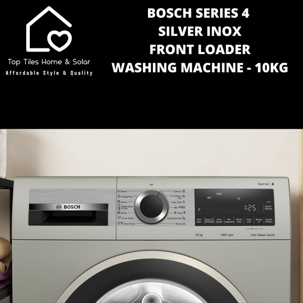 Bosch Series 4 - Silver Inox Front Loader Washing Machine - 10kg