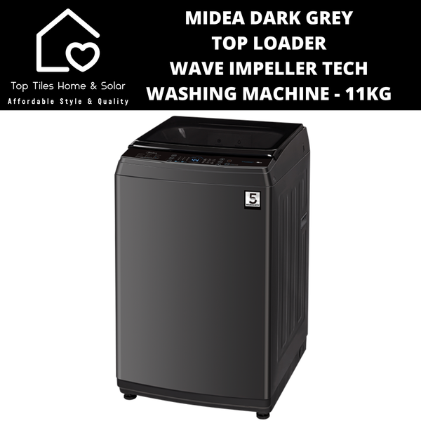 Midea Dark Grey Top Loader Wave Impeller Tech Washing Machine - 11kg