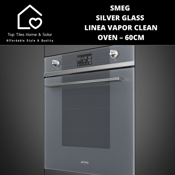 Smeg Silver Glass Linea Vapor Clean Oven – 60cm
