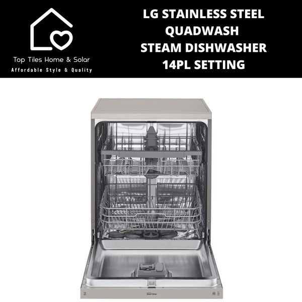 LG Stainless Steel QuadWash Steam Dishwasher - 14Pl Setting