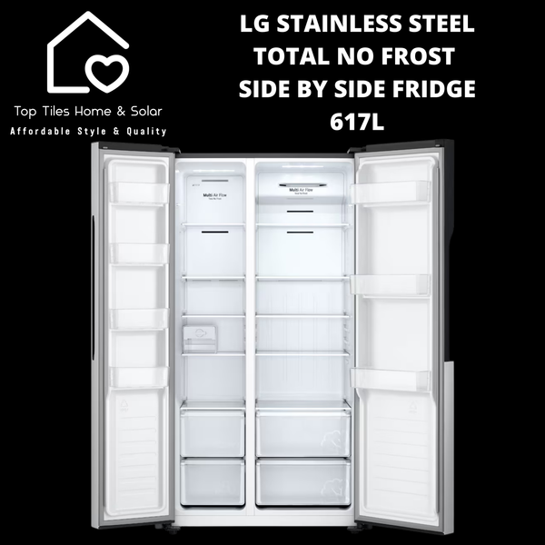 LG Stainless Steel Total No Frost Side by Side Fridge - 617L