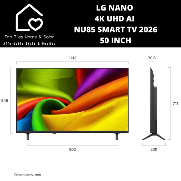 LG NANO 4K UHD AI NU85 Smart TV 2026 - 50 Inch