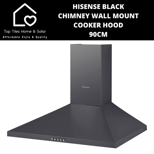Hisense Black Chimney Wall Mount Cooker Hood - 90cm