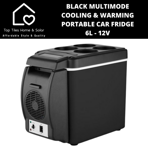 Black Multimode Cooling & Warming Portable Car Fridge - 6L - 12V