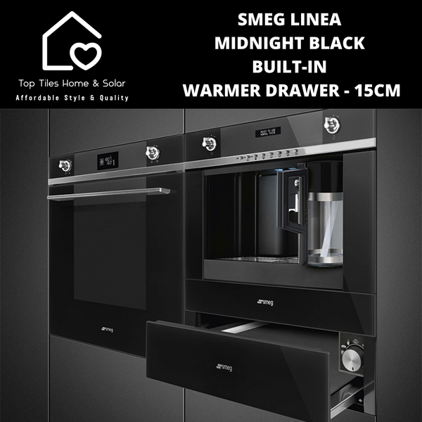 Smeg Linea Midnight Black Built-In Warmer Drawer - 15cm