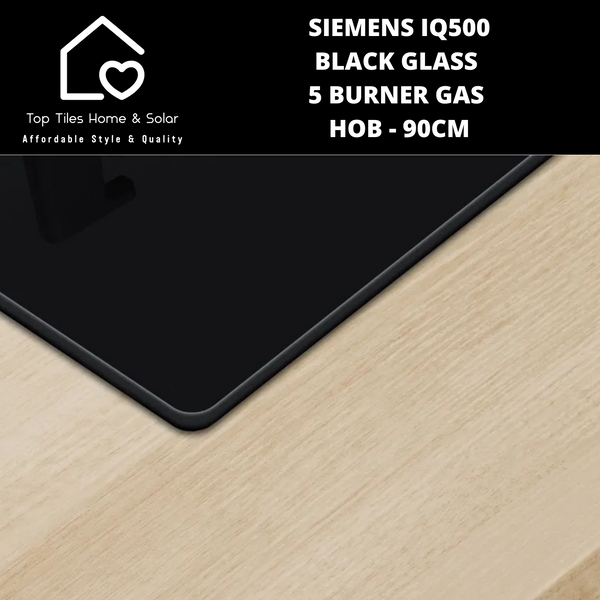 Siemens iQ500 - Black Glass 5 Burner Gas Hob - 90cm