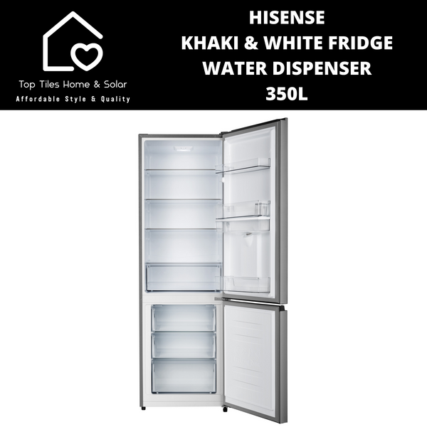 Hisense Khaki & White Combi Fridge - 350L Water Dispenser