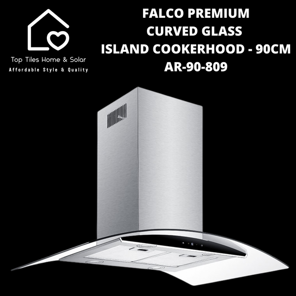 Falco Premium Curved Glass Island Cookerhood - 90cm AR-90-809