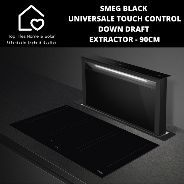 Smeg Black Universale Touch Control Down Draft Extractor - 90cm