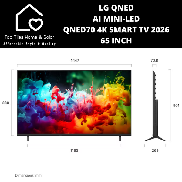 LG QNED AI Mini LED QNED70 4K Smart TV 2026 - 65 Inch