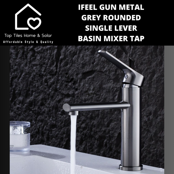 IFeel Gun Metal Grey Rounded Single Lever Basin Mixer Tap