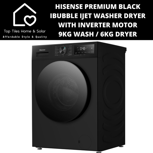 Hisense Premium Black iBubble iJet Washer Dryer with Inverter Motor - 9/6kg Washer Dryer