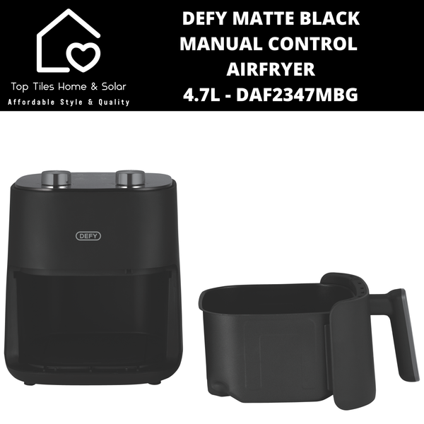Defy Matte Black Manual Touch Control Airfryer - 4.7L DAF 2347 MBG