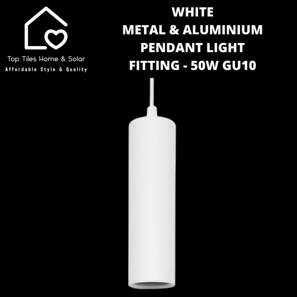 White Metal & Aluminium Pendant Light Fitting - 50W GU10