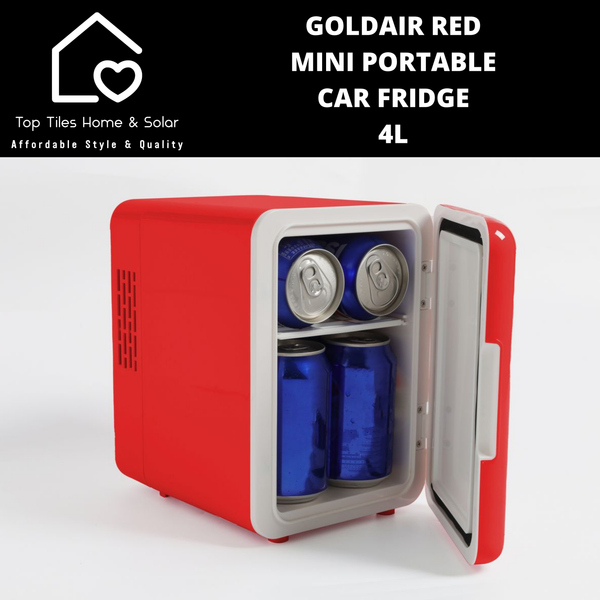 Goldair Red Mini Portable Car Fridge - 4L
