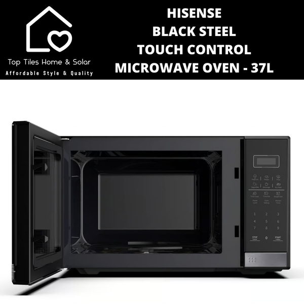 Hisense Black Steel Touch Control Microwave Oven - 37L