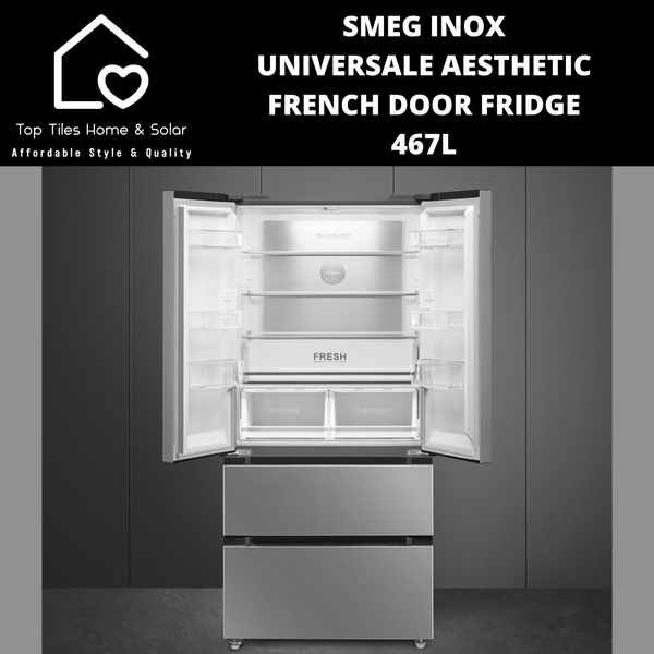 Smeg Inox Universale Aesthetic French Door Fridge - 467L