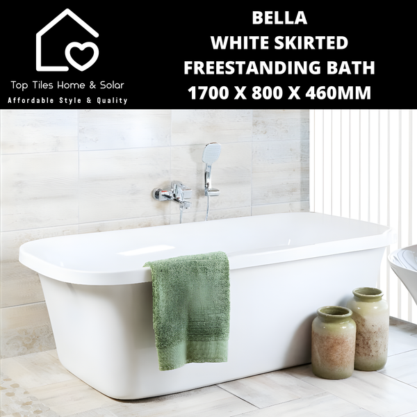 Bella White Skirted Freestanding Bath - 1700 x 800 x 460mm