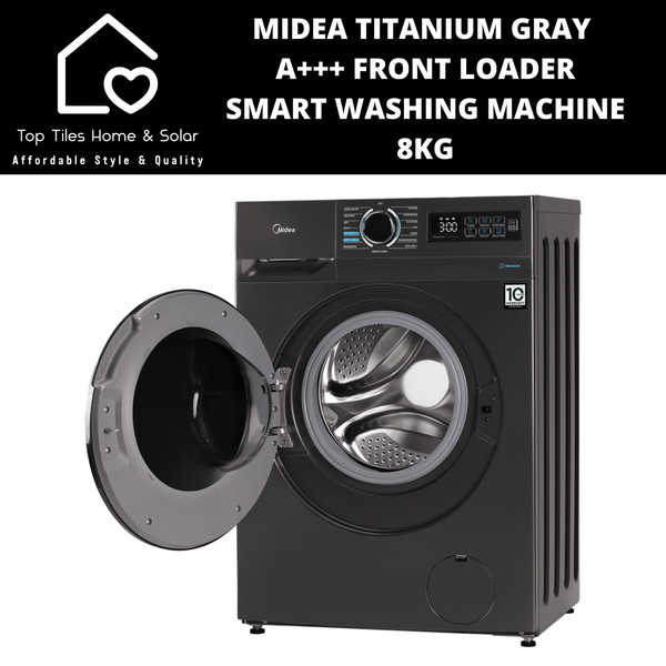 Midea Titanium Gray A+++ Front Loader Smart Washing Machine - 8kg