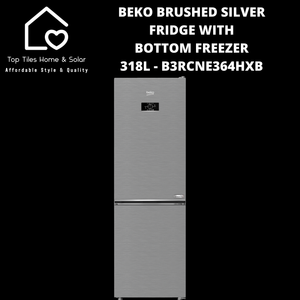 Beko Brushed Silver Fridge with Bottom Freezer - 318L B3RCNE364HXB