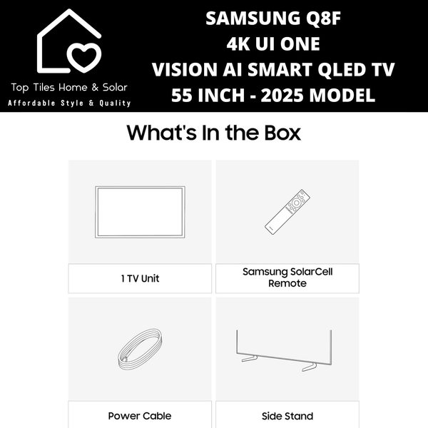 Samsung Q8F 4K UI ONE VISION AI Smart QLED TV - 55 Inch  2025 Model