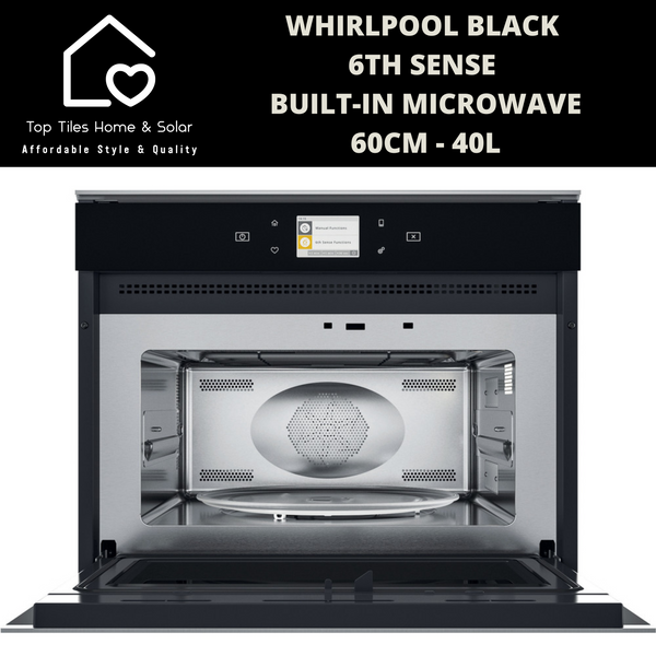 Whirlpool Black 6th Sense Built-in Microwave - 60cm - 40L