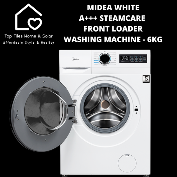 Midea White A+++ SteamCare Front Loader Washing Machine - 6kg