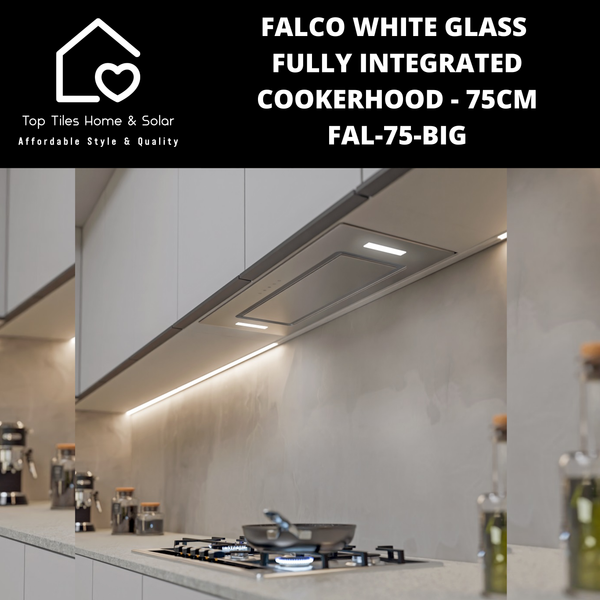 Falco White Glass Fully Integrated Cookerhood - 75cm FAL-75-BIG