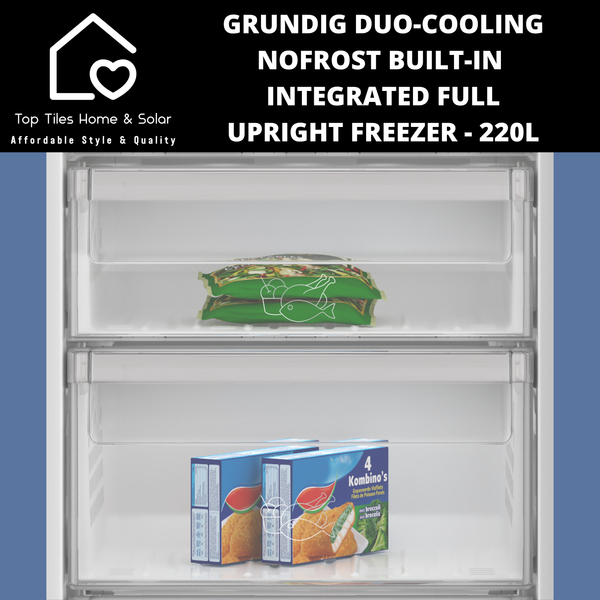 Grundig Duo-Cooling NoFrost Built-in Integrated Full Upright Freezer - 220L