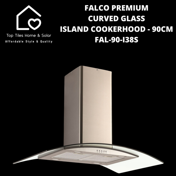 Falco Premium Curved Glass Island Cookerhood - 90cm FAL-90-I38S