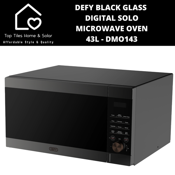 Defy Black Glass Digital Solo Microwave Oven - 43L DMO143