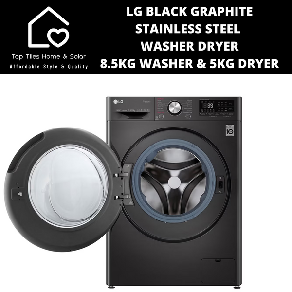 LG Black Steel Vivace Washer Dryer - 8.5kg Washer & 5kg Dryer
