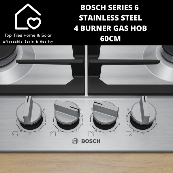 Bosch Series 6 - Stainless Steel 4 Burner Gas Hob - 60cm