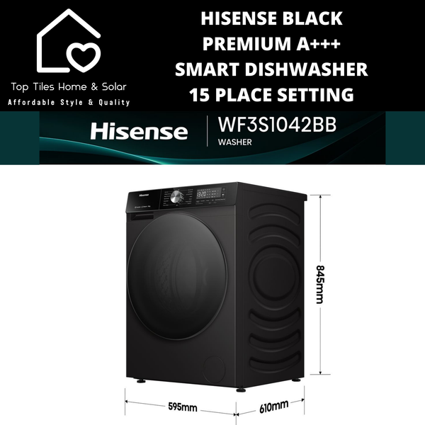 Hisense Premium Black A+++ AutoWash Smart Front Loader Washing Machine - 10kg