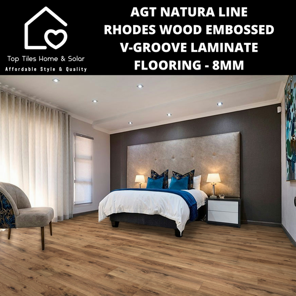 AGT Natura Line Rhodes Wood Embossed V-Groove Laminate Flooring - 8mm