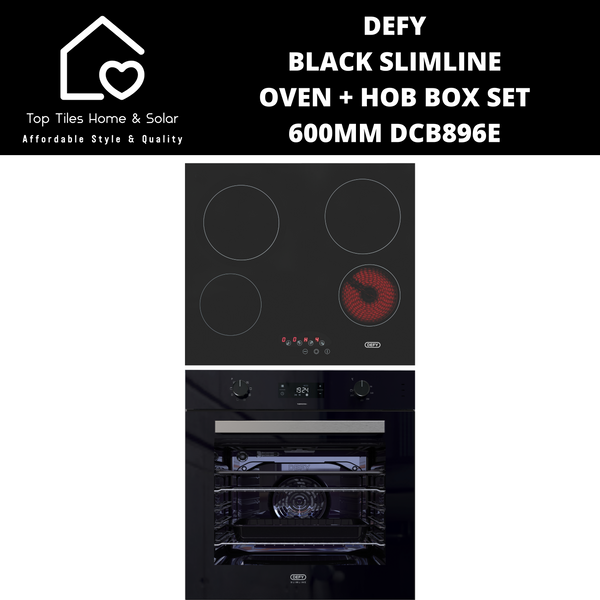 Defy Black Slimline Oven + Hob Box Set - 600mm DCB896E