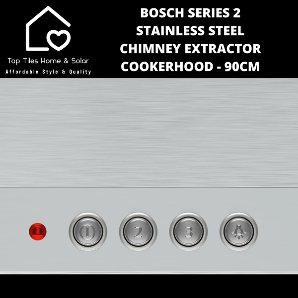 Bosch Series 2 - Stainless Steel Chimney Extractor Cookerhood - 90cm