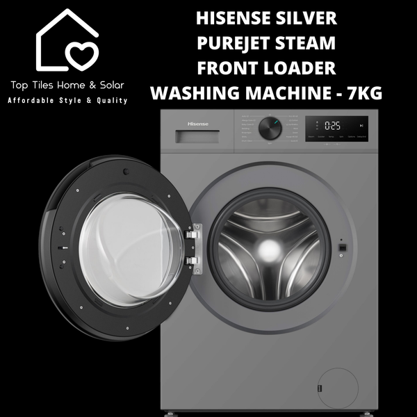 Hisense Silver PureJet Steam Front Loader Washing Machine - 7kg