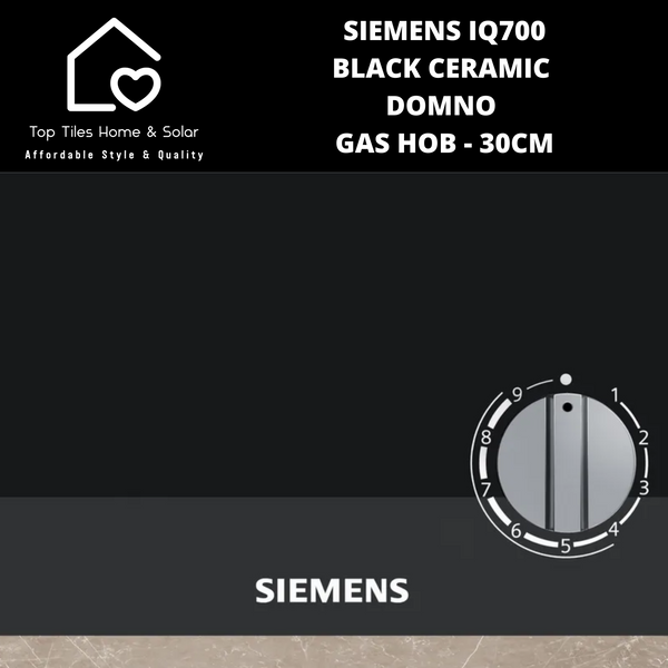 Siemens iQ700 - Black Ceramic Domno Gas Hob - 30cm