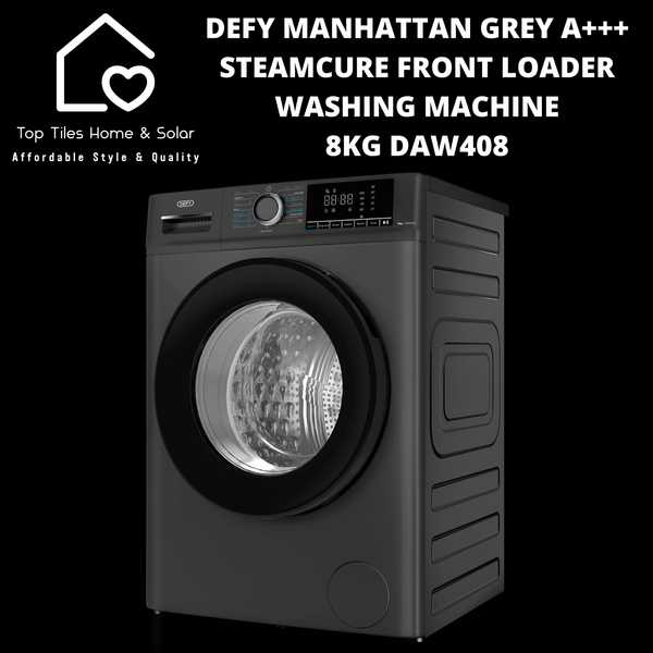 Defy Manhattan Grey A+++ SteamCure Front Loader Washing Machine - 8kg DAW408