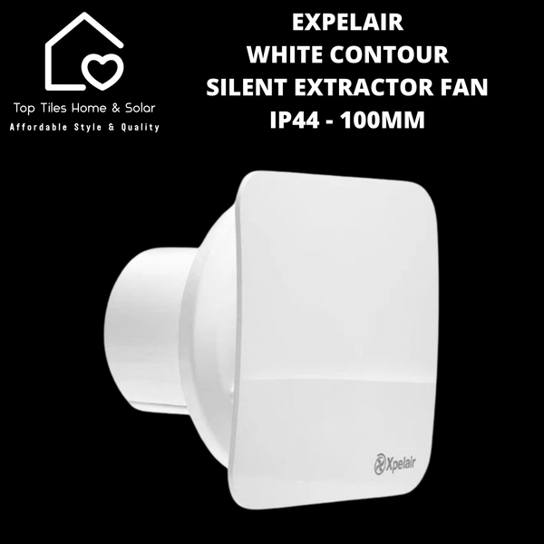 Expelair White Contour Silent Extractor Fan IP44 - 100mm