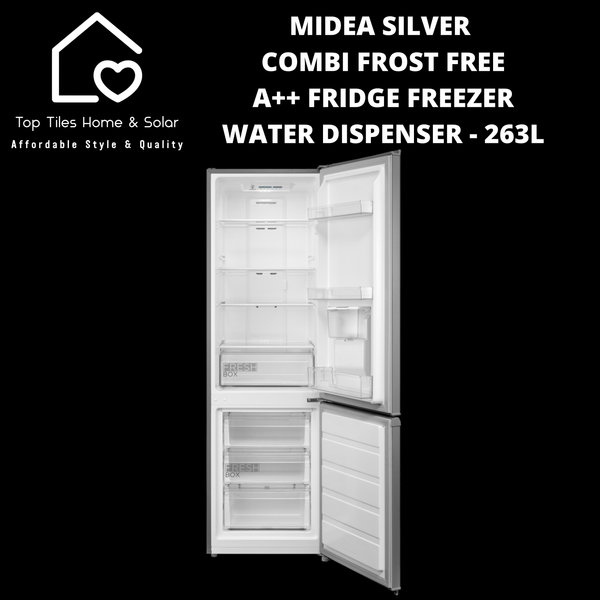 Midea Silver Combi Fridge Freezer with Water Dispenser - 263L
