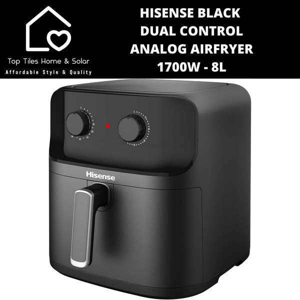 Hisense Black Dual Control Analog Airfryer 1700W - 8L