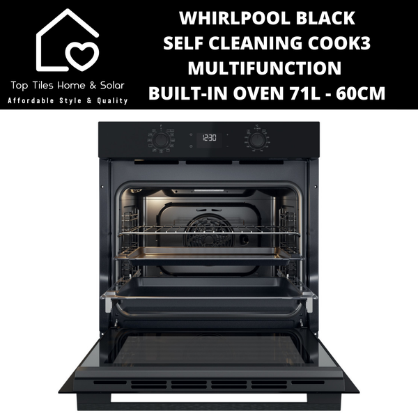 Whirlpool Black Self Cleaning Cook3 Multifunction Built-In Oven 71L - 60cm
